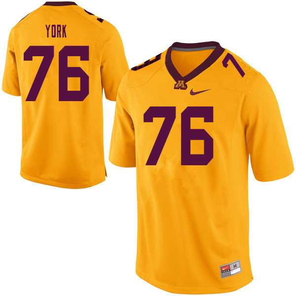 Men #76 Jack York Minnesota Golden Gophers College Football Jerseys Sale-Yellow - Click Image to Close